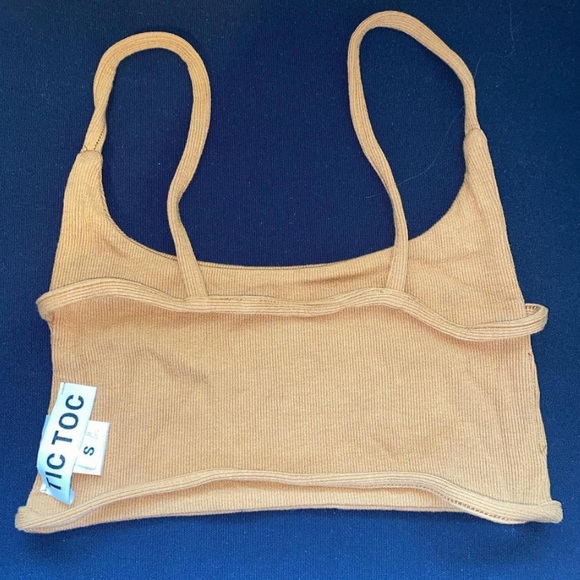 light beige cropped top with cut back cutouts! Only used once, super soft 💟 - Picture 2 of 4